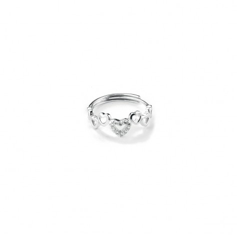 Anello regolabile con cuori 