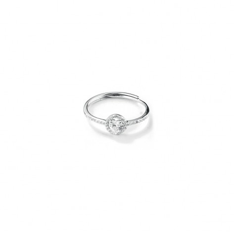 Anello regolabile con zircone centrale
