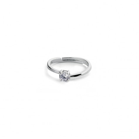Anello regolabile con solitario 6 mm