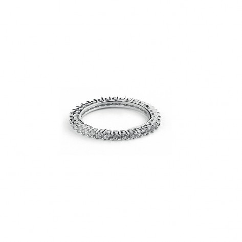 Anello veretta circondato da zirconi 