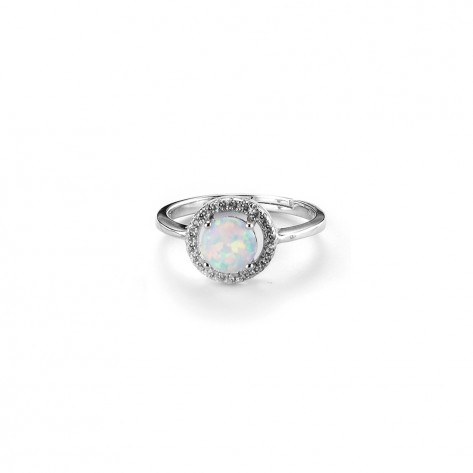 Anello con cerchio bianco in opale