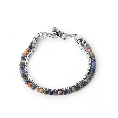 Bracciale doppiofilo con pietre dure sodalite