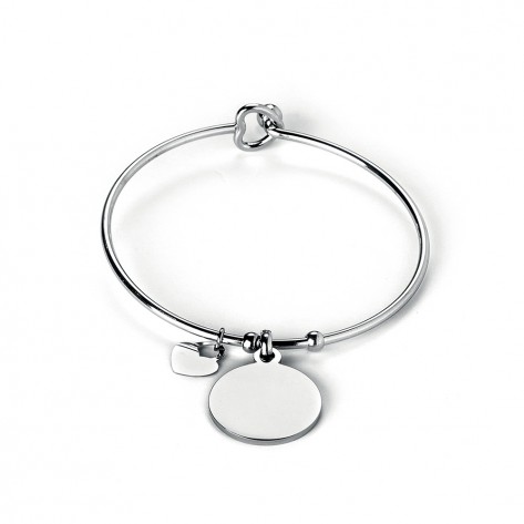 Bracciale rigido con charms rotondo personalizzabile