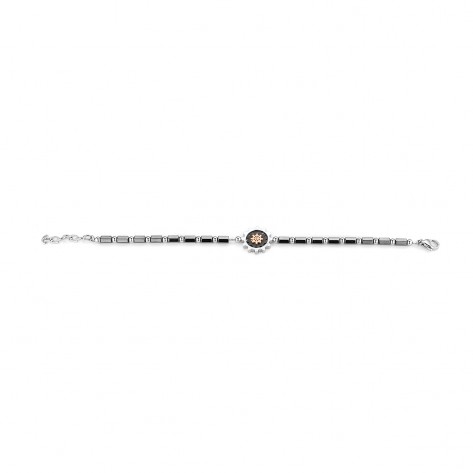 Bracciale con ematite e timone dorato