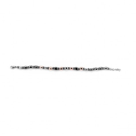 Bracciale in ematite e acciaio color oro
