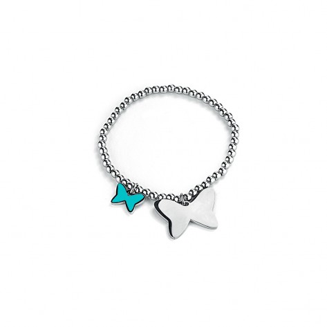 Bracciale con due charms a forma di farfalle 