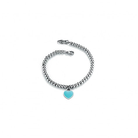 Bracciale con charme a forma di cuore turchese