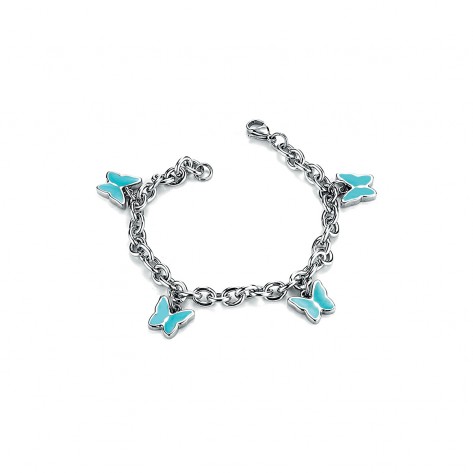 Bracciale con charms a forma di farfalle turchesi 