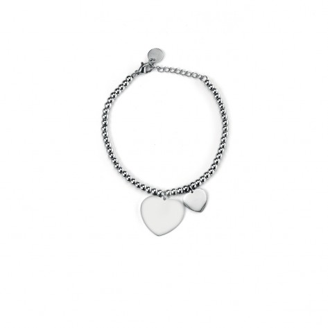 Bracciale a pallini con charms a forma di cuori