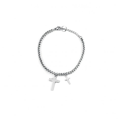 Bracciale a pallini con charms a forma di croci