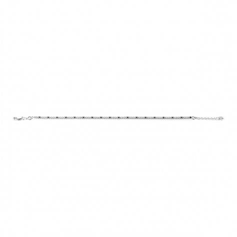 Bracciale tennis in argento con zirconi bianchi e neri