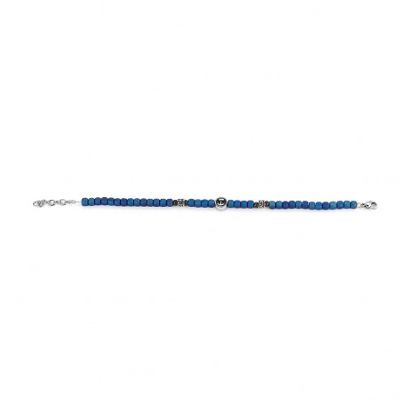 Bracciale in ceramica blu con ancora