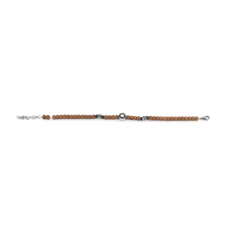 Bracciale in ceramica marrone con rosa dei venti