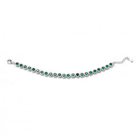Bracciale con cerchi di zirconi verdi