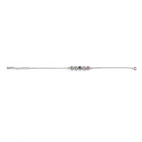 Bracciale con cinque cerchi con zirconi multicolor