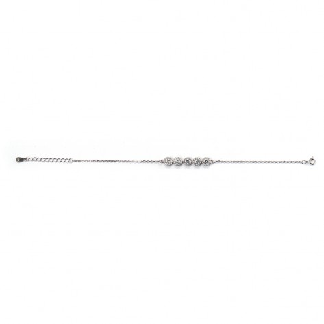 Bracciale con cinque cerchi con zirconi bianchi