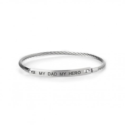 "Bracciale con scritta ""Never give up"""
