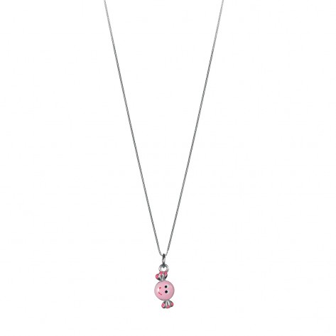 Collana con ciondolo a forma di caramella rosa