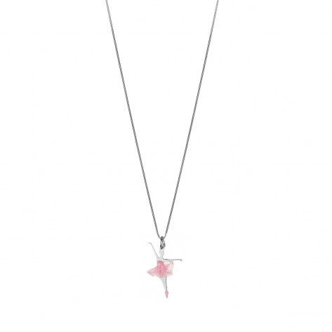 Collana con ballerina con tutù rosa in organza