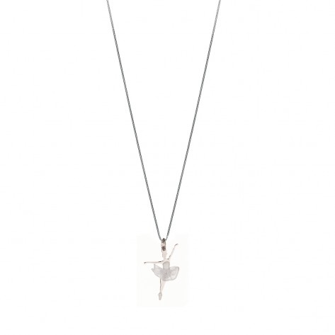 Collana con ballerina con tutù bianco in organza