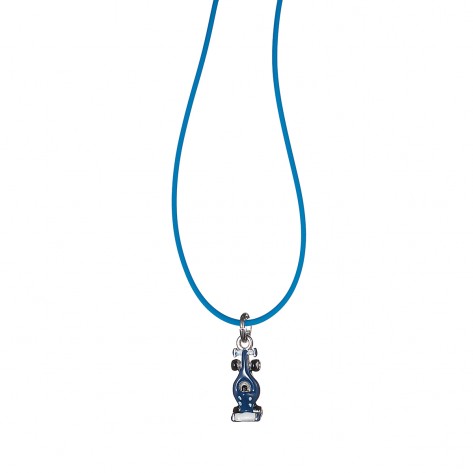Collana con ciondolo a forma di macchina da corsa blu