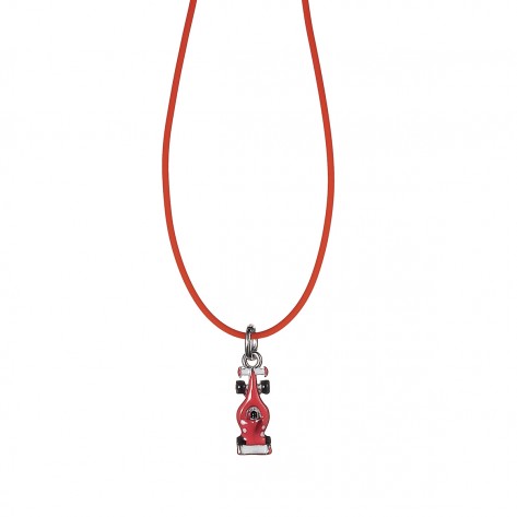 Collana con ciondolo a forma di macchina da corsa rossa
