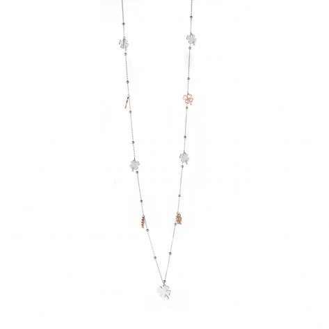 Collana con charms a forma di albero della quadrifoglio