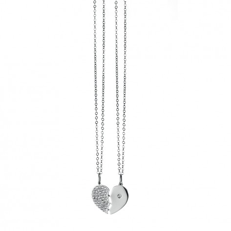Collana doppia per due persone a forma di cuore grande