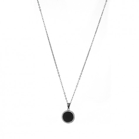 Collana con ciondolo nero in onice