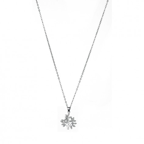 Collana con ciondolo a froma di albero con foglie