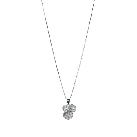 Collana con tre cerchi con zirconi bianchi