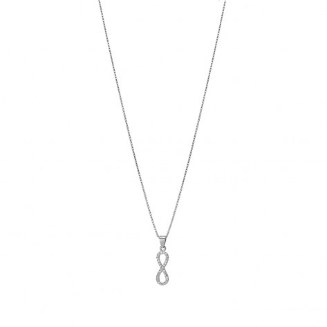 Collana con ciondolo infinito ricoperto da zirconi