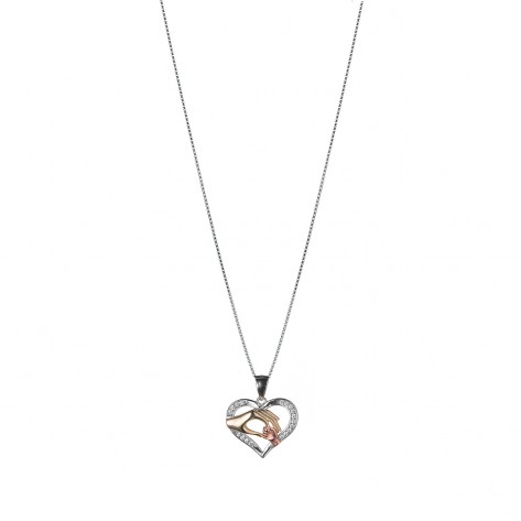 Collana con cuore con mani 