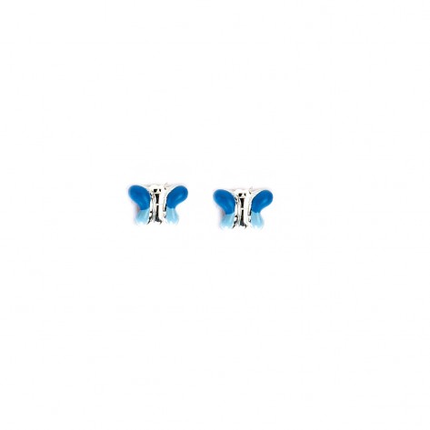 Orecchini a lobo a forma di farfalle blu