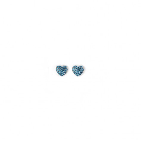 Orecchini a lobo a forma di cuore blu