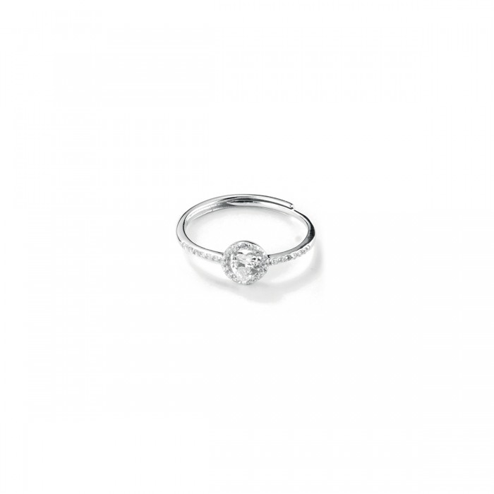 Anelli Regolabile Donna, Anello Argento Con Zircone, Aperto - 8