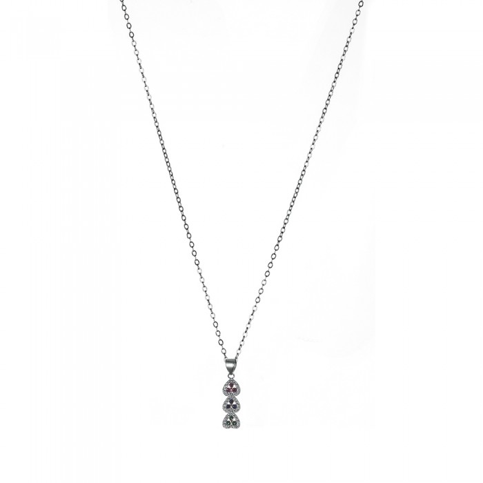 Cavigliera Infinito Argento Sterling - Con Cuori Onice E Pietra Di Luna - Foto 2