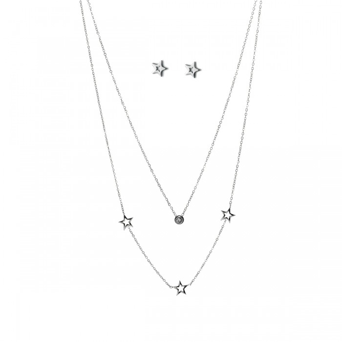 LOKILOKI Orecchini A Cerchio Piccoli Con Zircone – Luna E Stelle In Argento 925, Regalo Donna