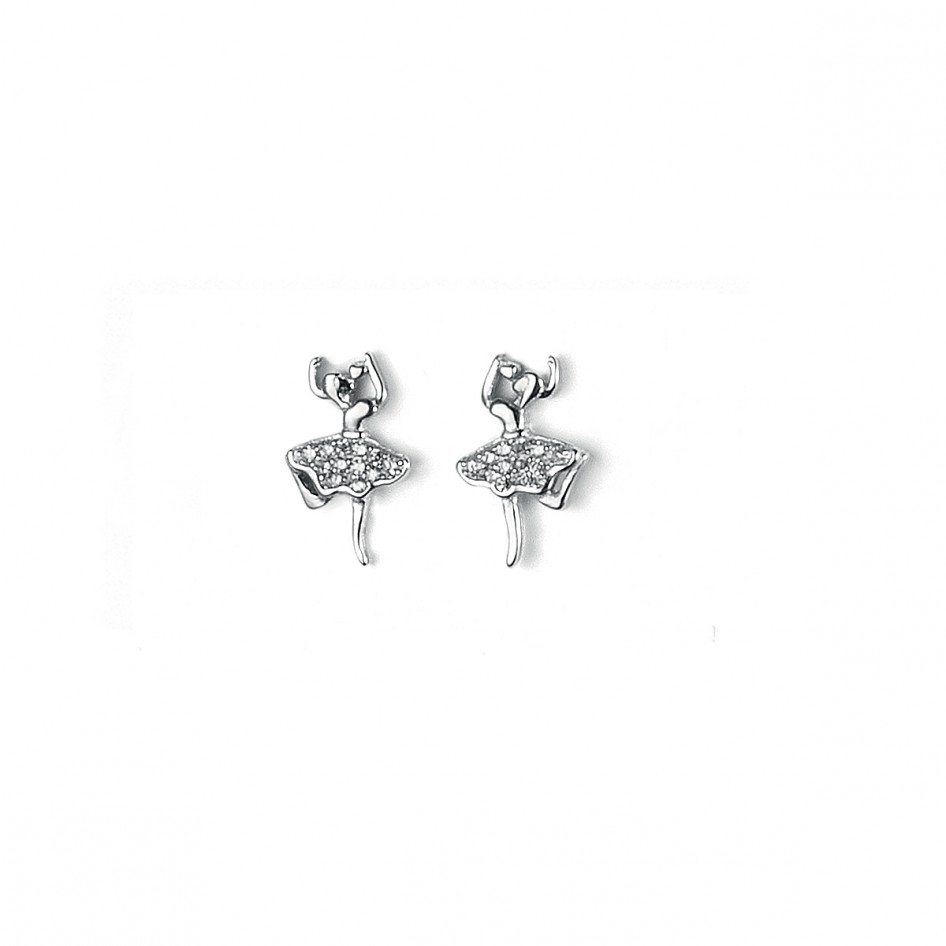 Orecchini Ballerina/Ginnasta In Argento Sterling 925 Con Body Colorato Blu - Eleganti Gioielli Per Donne E Bambine - Regalo Danza - 2