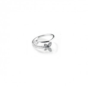 Anello aperto regolabile con farfalla