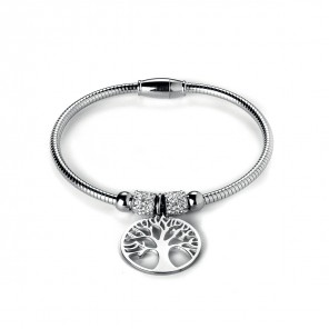 Bracciale semirigido con charme grande a forma di albero della vita