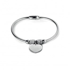 Bracciale semirigido con charme a forma di cuore