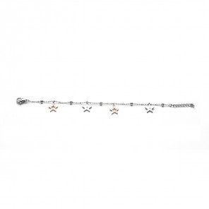 Bracciale con charms a forma di stelle oro e argento