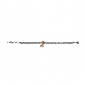 Bracciale multifilo con quadrifoglio