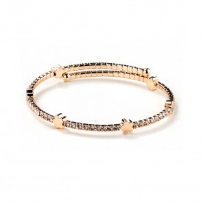 Bracciale semirigido con fiori e zirconi