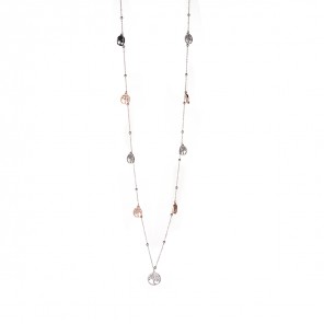 Collona con ciondolo nero con ancora dorata