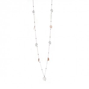 Collana con charms a forma di albero della quadrifoglio