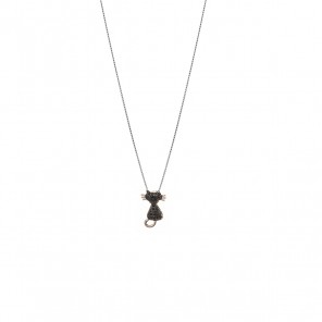 Collana con ciondolo a forma di gatto nero