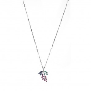 Collana con foglie con zirconi