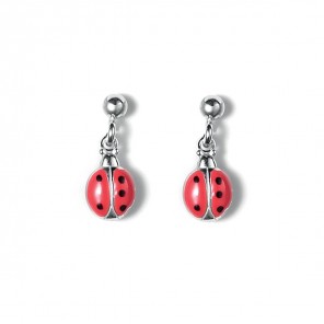Orecchini pendenti con coccinella